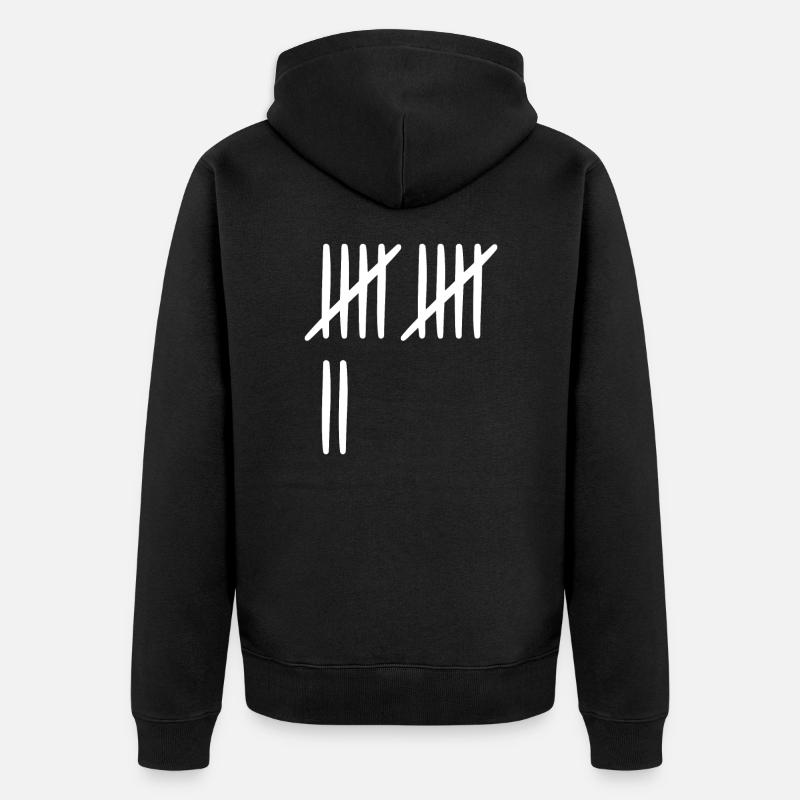 12 ans liste-traits 12 ans - Veste à capuche bio Premium Unisexe - noir