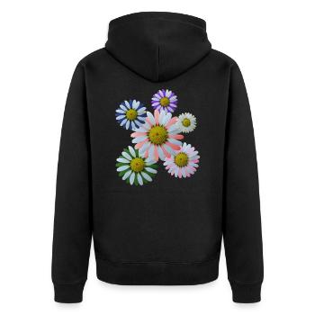 Fleur, Fleur, Fleurs, Fleur, Floral - Veste à capuche bio Premium Unisexe - noir - Dos - Nico (187cm)