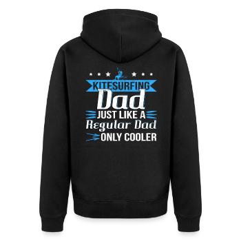 Kitesurfing Dad Kitesurfer Papa - Unisex Premium Bio Zip Hoodie - Schwarz - Hinten - Nico (187cm)