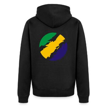 Brésil Couleurs drapeau drapeau - Veste à capuche bio Premium Unisexe - noir - Dos - Nico (187cm)