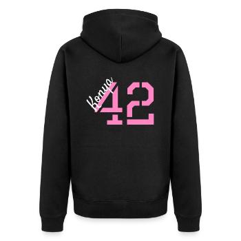 Konya 42 Kennzeichen Türkei - Unisex Premium Bio Zip Hoodie - Schwarz - Hinten - Nico (187cm)