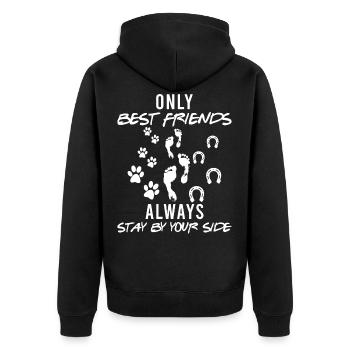 Meilleurs amis chiens Cheval humain Animal Amant Cadeau - Veste à capuche bio Premium Unisexe - noir - Dos - Nico (187cm)
