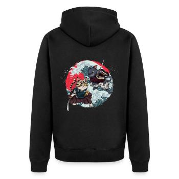 Samouraï Chats Kendo Ninja Japon Katana Sinobi Cadeau - Veste à capuche bio Premium Unisexe - noir - Dos - Nico (187cm)