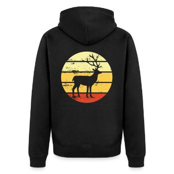 Cerf Forêt Forêt Nature Amoureux de la nature - Veste à capuche bio Premium Unisexe - noir - Dos - Nico (187cm)