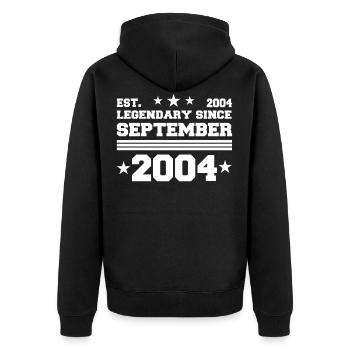 17th Birthday Gift September 2004 - Unisex Premium Organic Zip Hoodie - black - Back - Nico (187cm)
