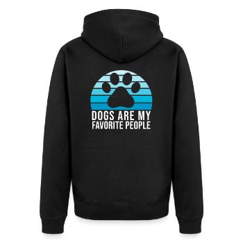 Chien motif de sort - Dogs Are My Favorite People - Veste à capuche bio Premium Unisexe - noir - Dos - Nico (187cm)