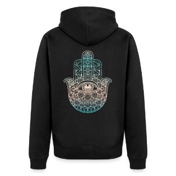 Yoga Chakra Méditer Relax Pilates Cadeau spirituel - Veste à capuche bio Premium Unisexe - noir - Dos - Nico (187cm)