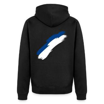 Finnland - Unisex Premium Bio Zip Hoodie - Schwarz - Hinten - Nico (187cm)