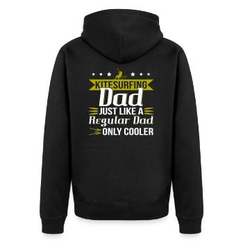 Kitesurfer Papa Kitesurfing Vater Geschenk - Unisex Premium Bio Zip Hoodie - Schwarz - Hinten - Nico (187cm)