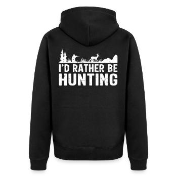 Je préférerais chasser - Chasseurs - Veste à capuche bio Premium Unisexe - noir - Dos - Nico (187cm)