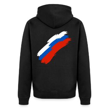 Russie drapeau couleurs - Veste à capuche bio Premium Unisexe - noir - Dos - Nico (187cm)