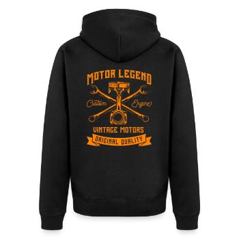 Legend Garage Screwdriver Workshop Piston Car - Unisex Premium Organic Zip Hoodie - black - Back - Nico (187cm)