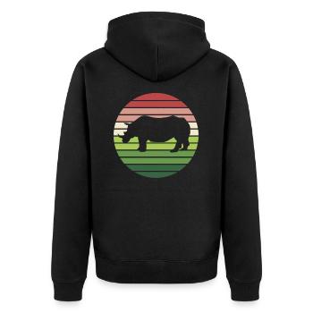 Rhinocéros animal Afrique Pachydermes Faune africaine - Veste à capuche bio Premium Unisexe - noir - Dos - Nico (187cm)