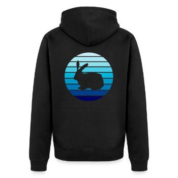 Rabbit Rabbit - Unisex Premium Organic Zip Hoodie - black - Back - Nico (187cm)