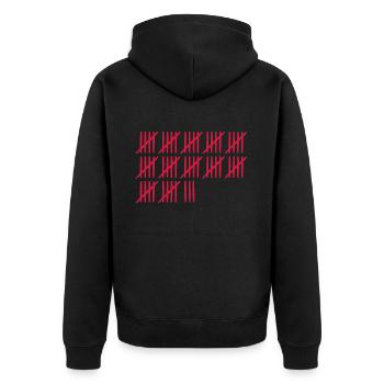 63 Geburtstag Strichliste 63 Jahre alt - Unisex Premium Bio Zip Hoodie - Schwarz - Hinten - Nico (187cm)