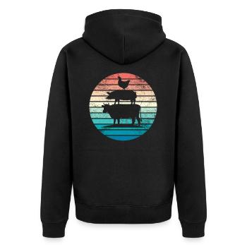 Vache farm farm cadeau - Veste à capuche bio Premium Unisexe - noir - Dos - Nico (187cm)