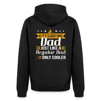 Kitesurfing Dad Kitesurfer Papa - Unisex Premium Bio Zip Hoodie - Schwarz - Hinten - Nico (187cm)