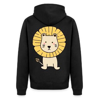 Lion enfant Mignon - Veste à capuche bio Premium Unisexe - noir - Dos - Nico (187cm)