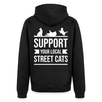 Soutenez vos chats de rue locaux - - Veste à capuche bio Premium Unisexe - noir - Dos - Nico (187cm)
