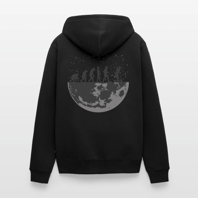 Tretroller E-Roller Elektroroller Evolution Mond Unisex Premium Bio Zip Hoodie