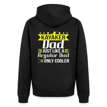 Kajak - Unisex Premium Bio Zip Hoodie - Schwarz - Hinten - Nico (187cm)