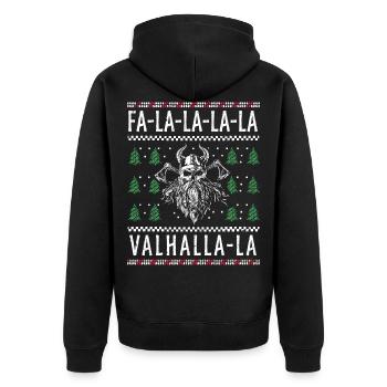 Valhalla, Viking Christmas, Vikings - Unisex Premium Organic Zip Hoodie - black - Back - Nico (187cm)