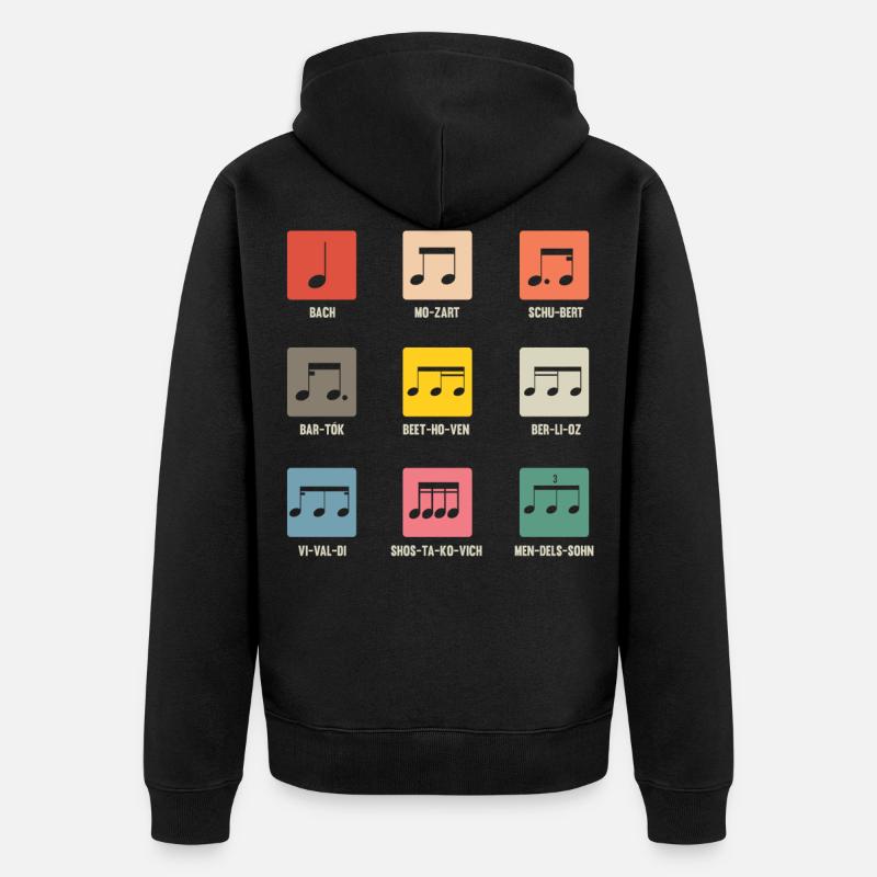 Compositeurs classiques, compositeurs, musique - Veste à capuche bio Premium Unisexe - noir
