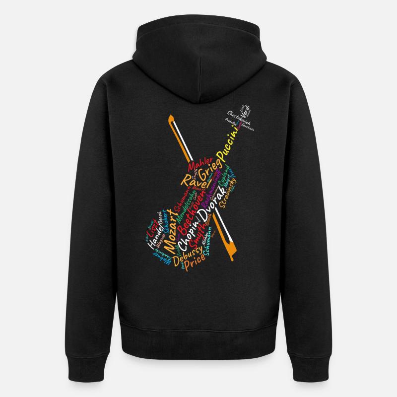 Compositeurs classiques, compositeurs, musique - Veste à capuche bio Premium Unisexe - noir