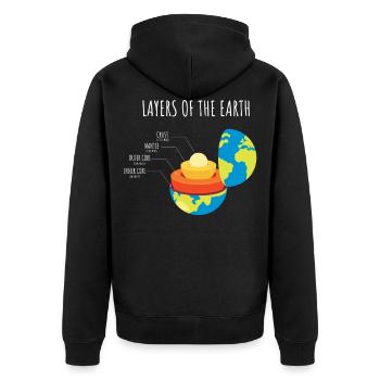 Couches de la Terre, Science, Terre, Planète - Veste à capuche bio Premium Unisexe - noir - Dos - Nico (187cm)
