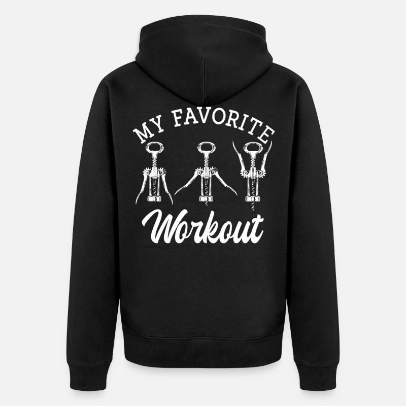Weinliebhaber, Weintrinkerwein - Unisex Premium Bio Zip Hoodie - Schwarz