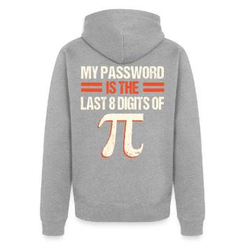 PI Math , Mathématiques, 3.145 - Veste à capuche bio Premium Unisexe - gris chiné - Dos - Nico (187cm)
