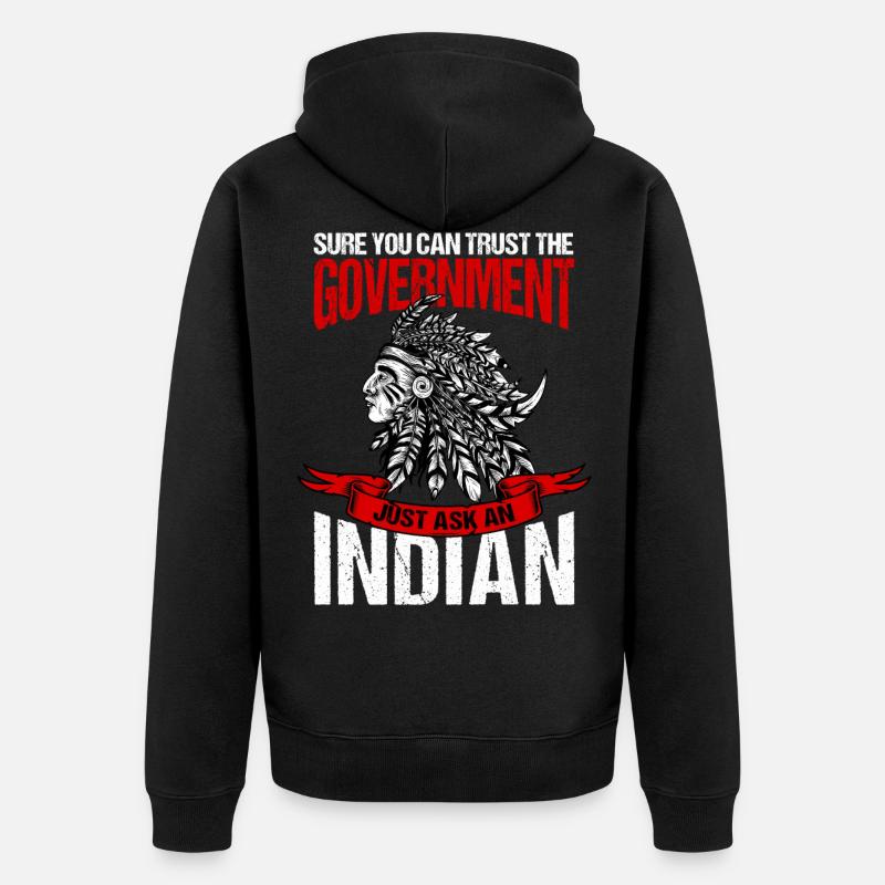 Vertrauen Sie Der Regierung - Unisex Premium Bio Zip Hoodie - Schwarz