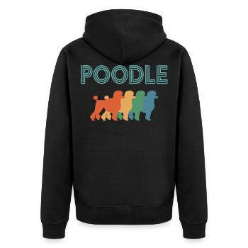Pudel-Hundeliebhaber, Hunde - Unisex Premium Bio Zip Hoodie - Schwarz - Hinten - Nico (187cm)