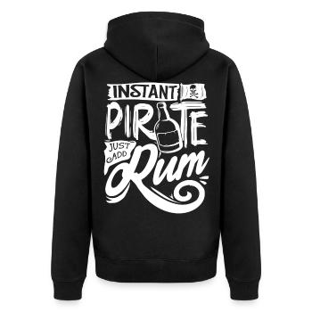 Pirate instantané, ajoutez simplement du rhum, buveur de rhum - Veste à capuche bio Premium Unisexe - noir - Dos - Nico (187cm)