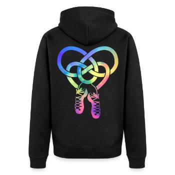 Irish tap dance - Unisex Premium Organic Zip Hoodie - black - Back - Nico (187cm)