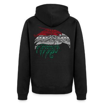 Mexican Eagle Aztec style, - Unisex Premium Organic Zip Hoodie - black - Back - Nico (187cm)