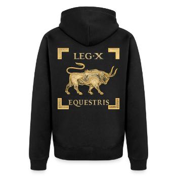 Legio X Equestris Julius Caesar - Unisex Premium Organic Zip Hoodie - black - Back - Nico (187cm)