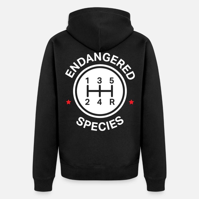 Manuelle Getriebe, Manuelles Verschieben - Unisex Premium Bio Zip Hoodie - Schwarz