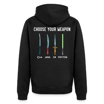 PHYTON PROGRAMMER Programming Encoder Encoding - Unisex Premium Organic Zip Hoodie - black - Back - Nico (187cm)