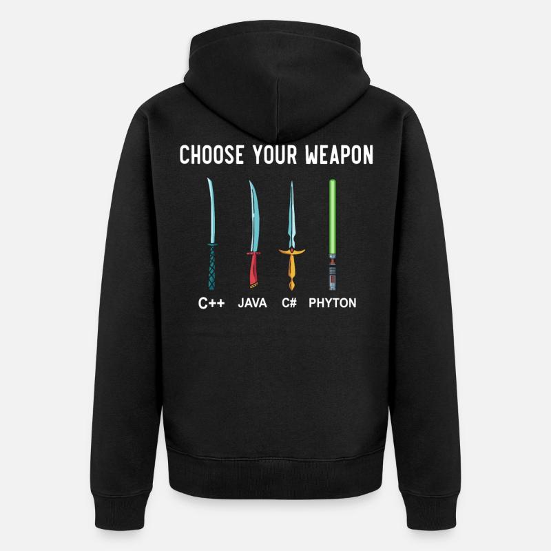 PHYTON PROGRAMMER Programming Encoder Encoding - Unisex Premium Organic Zip Hoodie - black