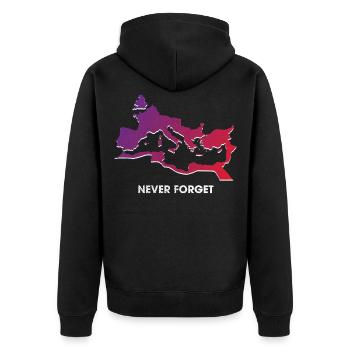 Roman Empire, Ancient Romans, Caesar - Unisex Premium Organic Zip Hoodie - black - Back - Nico (187cm)