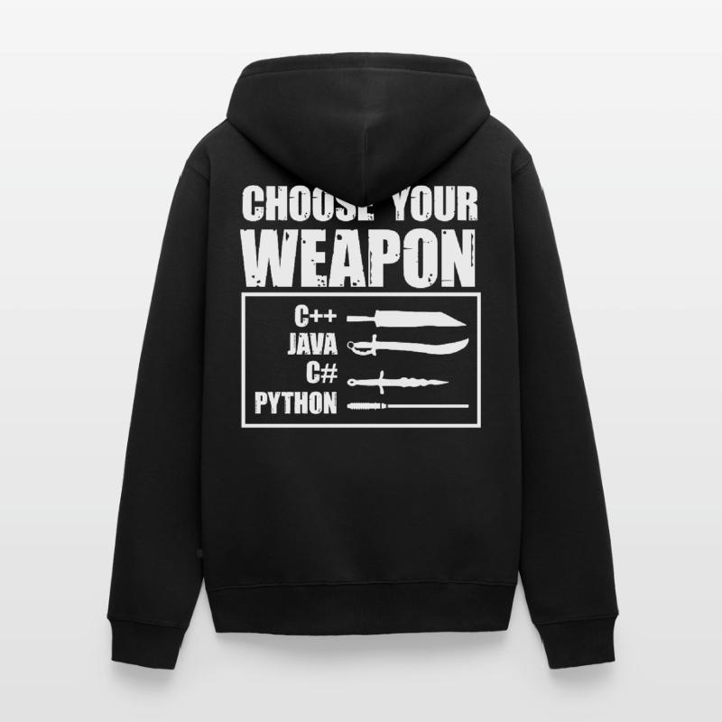 Python-Programmierung, Programmierer, Coder Unisex Premium Bio Zip Hoodie