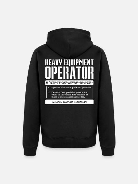 Excavator driver - Unisex Premium Organic Zip Hoodie - black