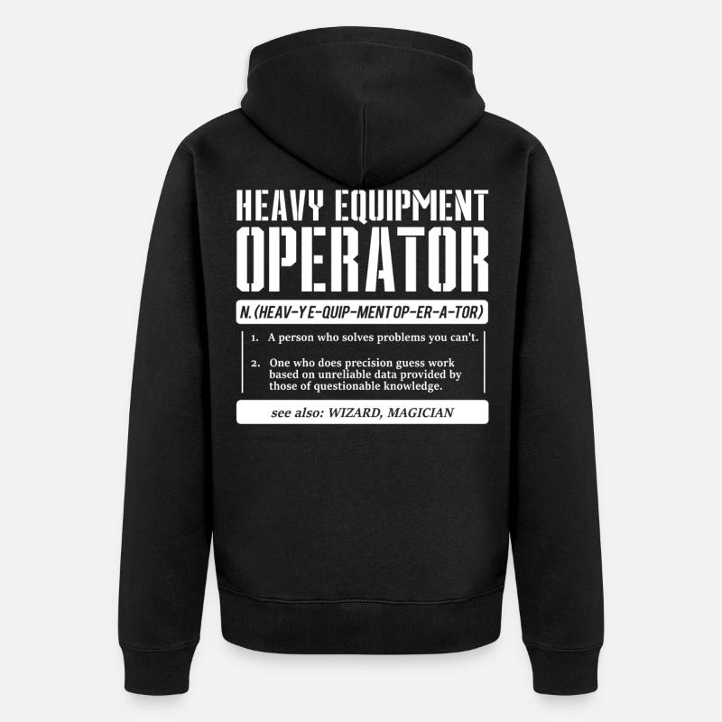 Baggerfahrer - Unisex Premium Bio Zip Hoodie - Schwarz