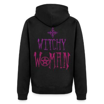 Witch woman, witchcraft, Wicca - Unisex Premium Organic Zip Hoodie - black - Back - Nico (187cm)