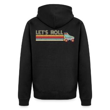 Roller skate, roller skater, skate - Unisex Premium Organic Zip Hoodie - black - Back - Nico (187cm)