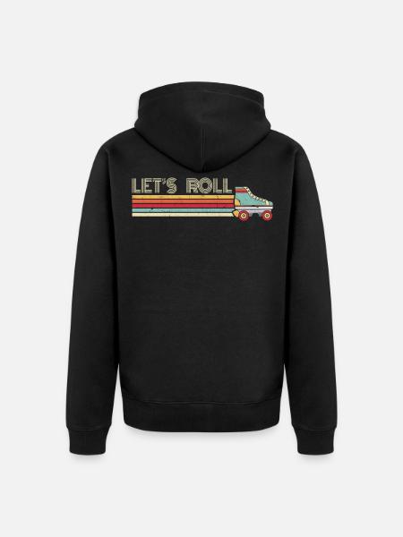 Roller skate, roller skater, skate - Unisex Premium Organic Zip Hoodie - black