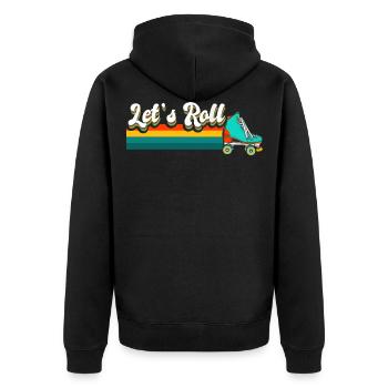 Roller skate, roller skater, skate - Unisex Premium Organic Zip Hoodie - black - Back - Nico (187cm)