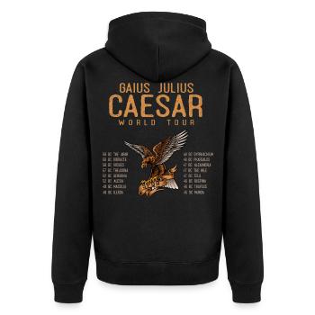 Gaius Julius Caesar World Tour, Ancient Romans - Unisex Premium Organic Zip Hoodie - black - Back - Nico (187cm)