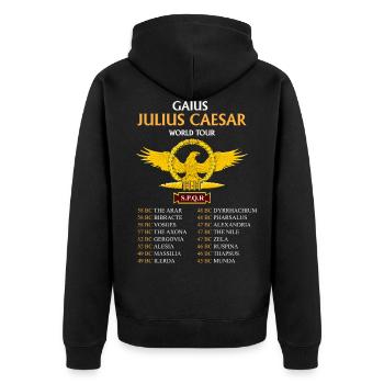 Gaius Julius Caesar World Tour, Ancient Romans - Unisex Premium Organic Zip Hoodie - black - Back - Nico (187cm)